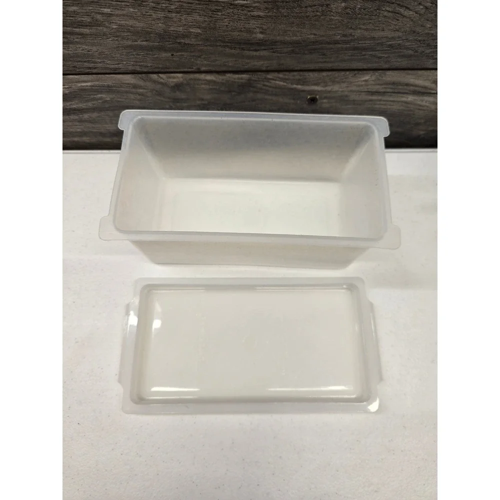 Tupperware Vintage Frosted Clear Rectangular Storage Container with Lid 639-4